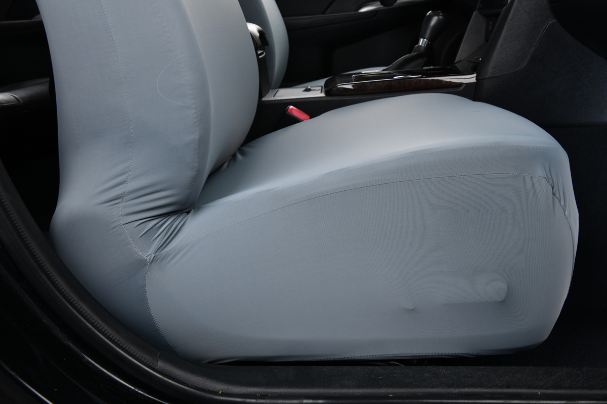 Ice Silk Elastic Non-Slip Car Seat Cover, Cooling B-Style Front Seat Single Universal Type Dustproof Car Seat Cover