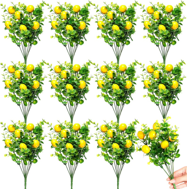 Amazon Artificial Seven-Pronged Eucalyptus Lemon Bunch Artificial Flower Home Decoration Green Plant Ornaments Photo Props Amazon Artificial Seven-Pronged Eucalyptus Lemon Bunch Artificial Flower Home Decoration Green Plant Ornaments Photo Props