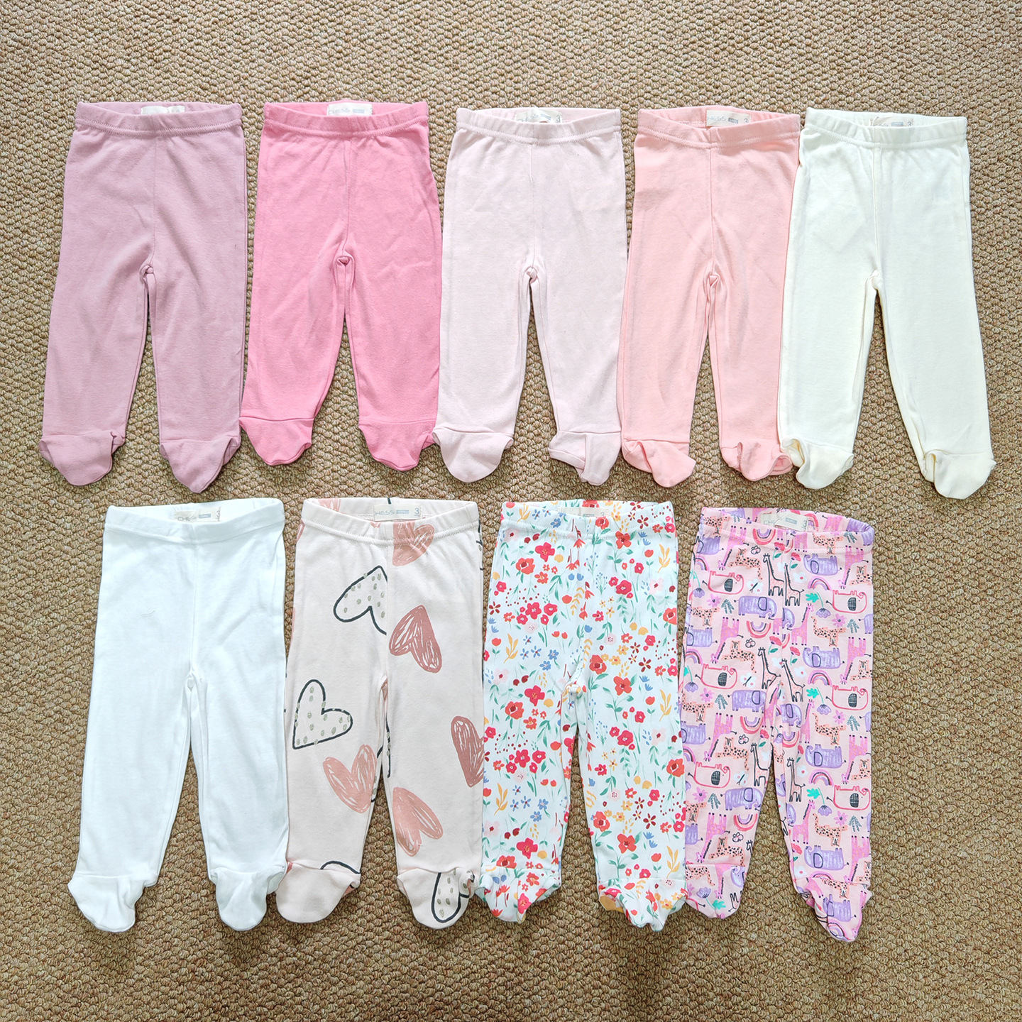 外贸0-18M春秋初生婴幼儿包脚裤中性男女宝宝长裤新生儿连脚裤子