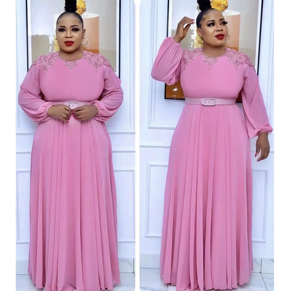 Women's Clothing fashion temperament commuting high waist slimming loose solid color dress _voghion.com