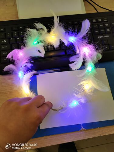 New Fairy Luminous Feather Garland Rabbit Ears Internet Celebrity Night Market Glitter Headwear Scan QR Code Small Gift Wholesale