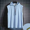 파란색 후드 조끼