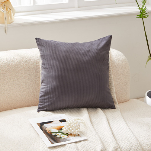Solid Color Striped Corduroy Pillow Cover Home Decor Sofa Bedroom Living Room Throw Pillow