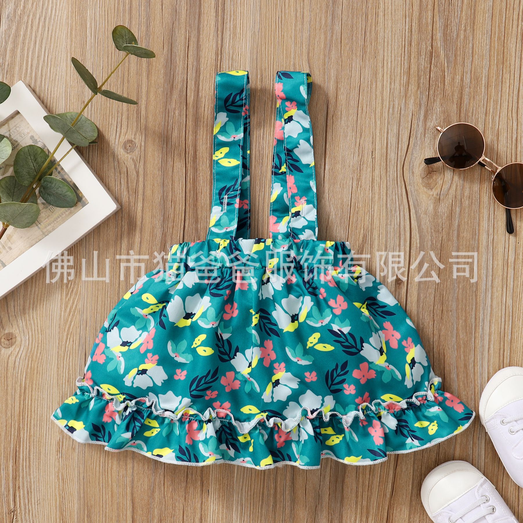 INS Amazon niñas Daddy's Little Girls floral liguero falda de tres piezas conjunto