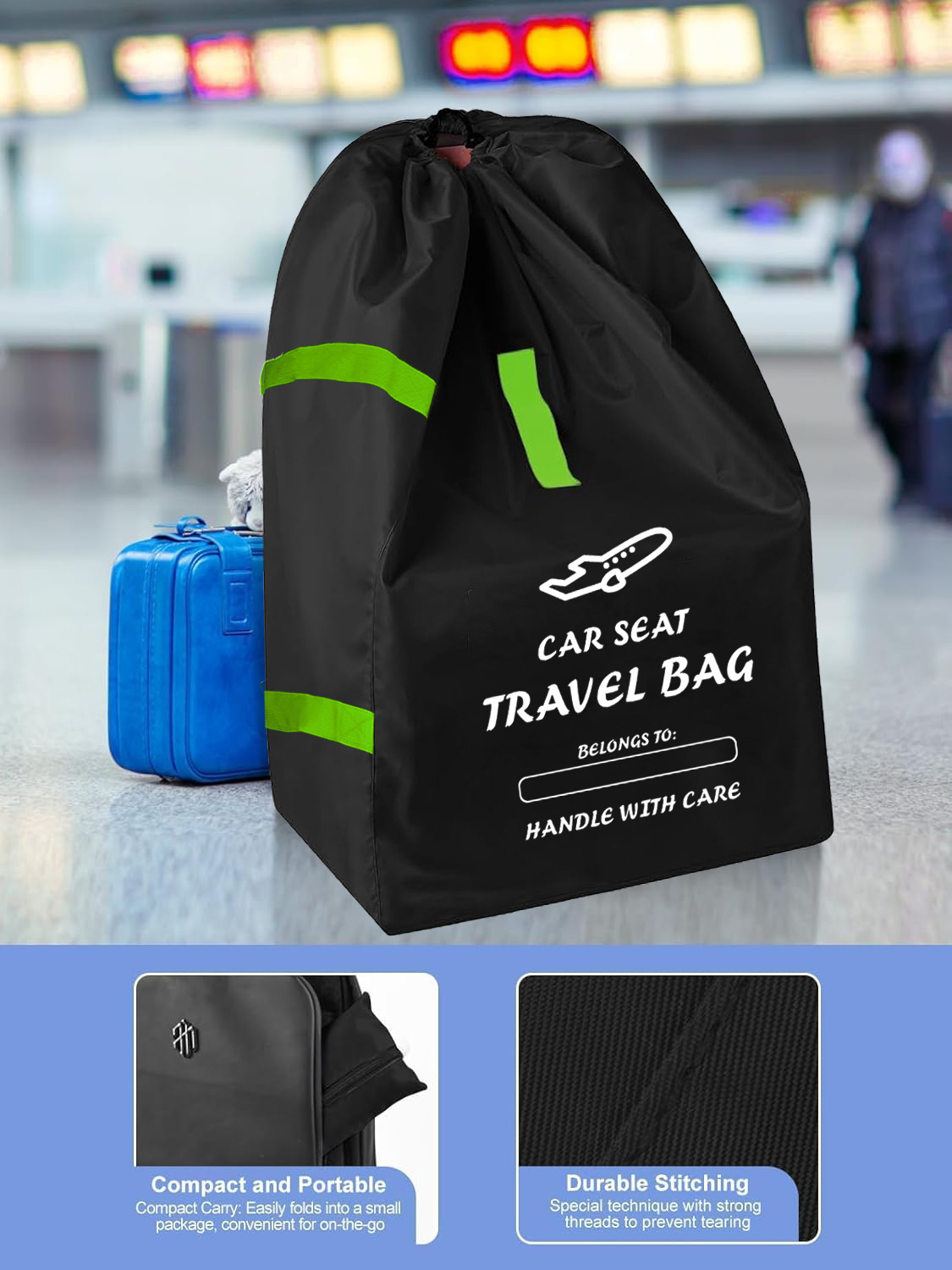 Kindersitz-Reisetasche Flugzeugtasche Kinderwagentasche Aufbewahrungstasche Korb Staubbeutel