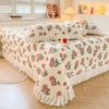 Milk velvet bed cover-flowers and shadow