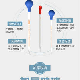 P2V8 定量喂水器精油滴剂家用调酒吸管滴管玻璃实验室液体分装瓶