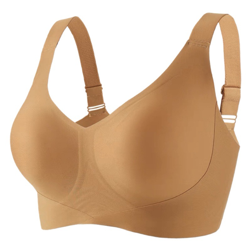Doble soporte suave de elevación más tamaño ropa interior sin costuras sujetador inalámbrico push up anti-flacidez soporte superior Sujetador de copa fija