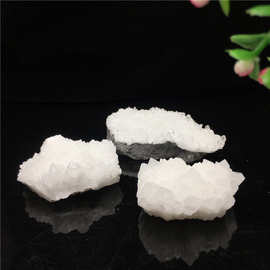 批发美式天然白水晶簇摆件水晶原石晶花消磁矿石标本家居办公摆饰