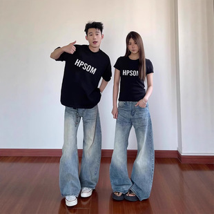 Summer Pure Cotton Short-Sleeved T-Shirts for Couples, Lazy Loose Niche Design Tops for Men and Women, Student Trendy Brand Class Uniforms