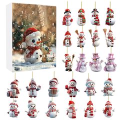 クリスマスが来たカウントダウンブラインドボックスかわいい雪だるまアクリルペンダントクリスマスカレンダーブラインドボックス