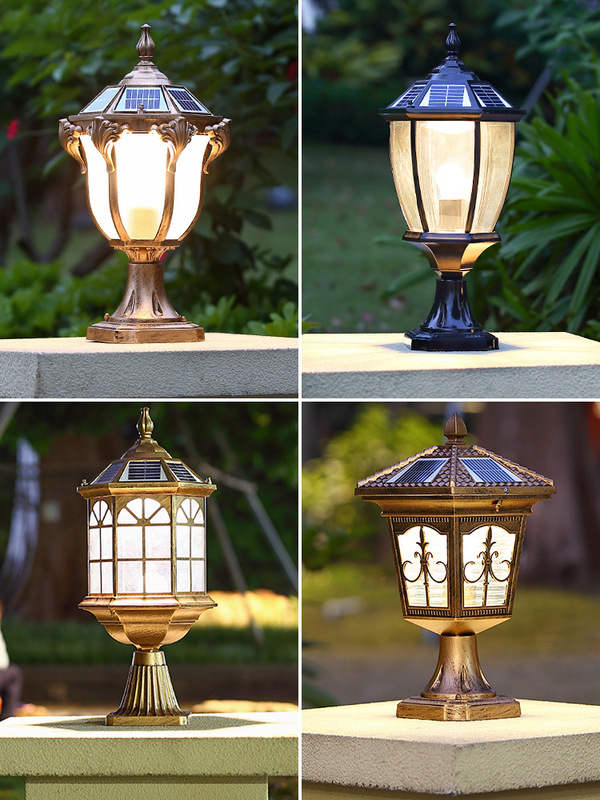 Solar wall lamp outdoor courtyard terrace doorway pillar lamp outdoor waterproof simple fence led pillar lamp