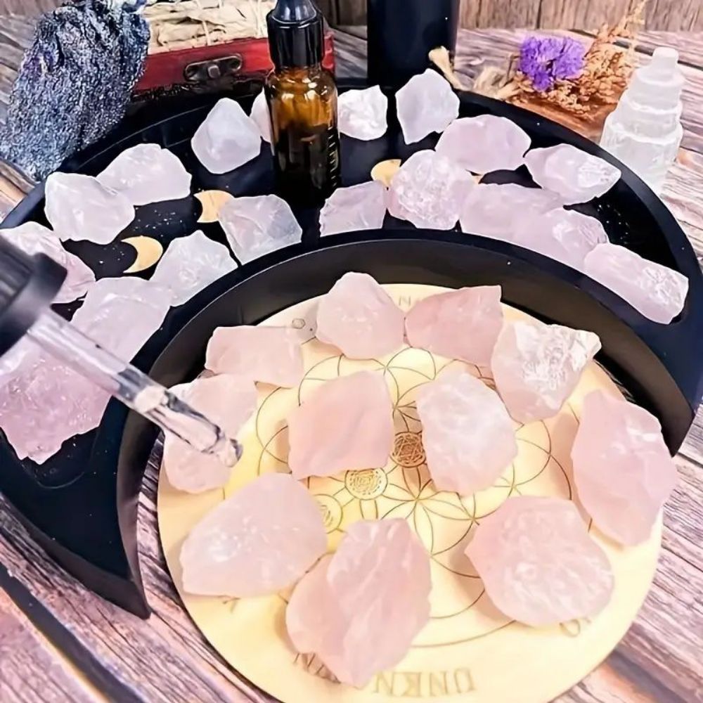 天然粉水晶原石扩香石家居装饰水晶工艺品摆件东海水晶粉晶能量石