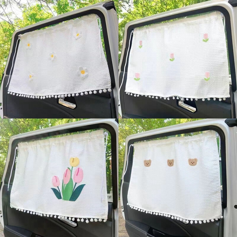 Ins car sun protection heat insulation sunshade children's cartoon suction cup side window car side block baby car interior shading