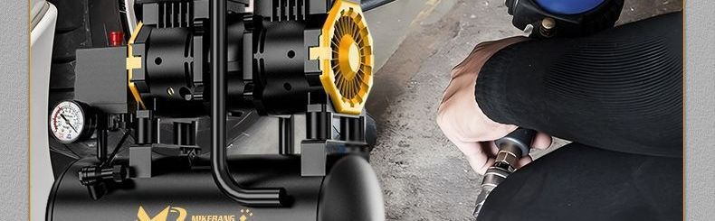 Oil-free silent air compressor, small household 220v air compressor, air pump for woodworking, painting, nailing, and inflating