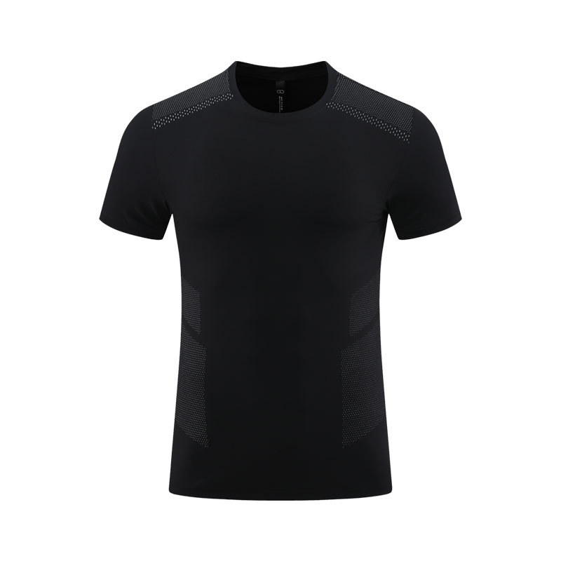 Camiseta deportiva de manga corta con cuello redondo y cuello redondo con estampado de ocio, ropa de secado rápido para correr con seda de hielo al aire libre para hombres