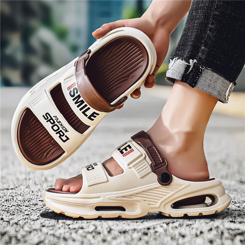 Verano en vivo de celebridades de Internet sandalias y pantuflas de EVA de doble uso de dos colores comercio exterior gran tamaño moda al aire libre tendencia hombre de una palabra