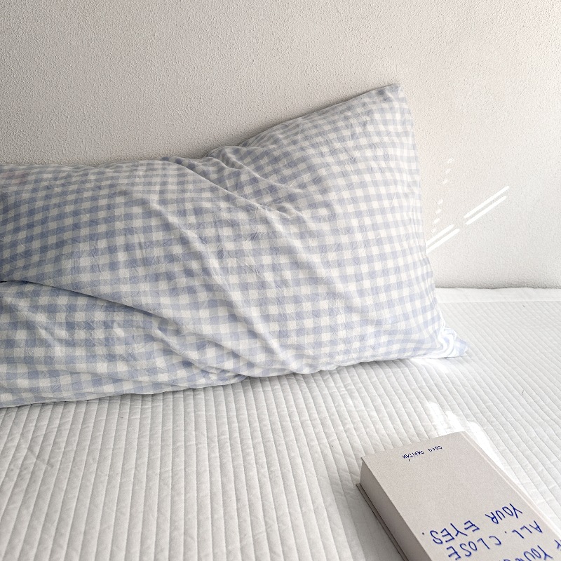 Ins風単品純綿枕カバー格子純色と封筒式枕カバー48*74単品枕芯内胆カバー