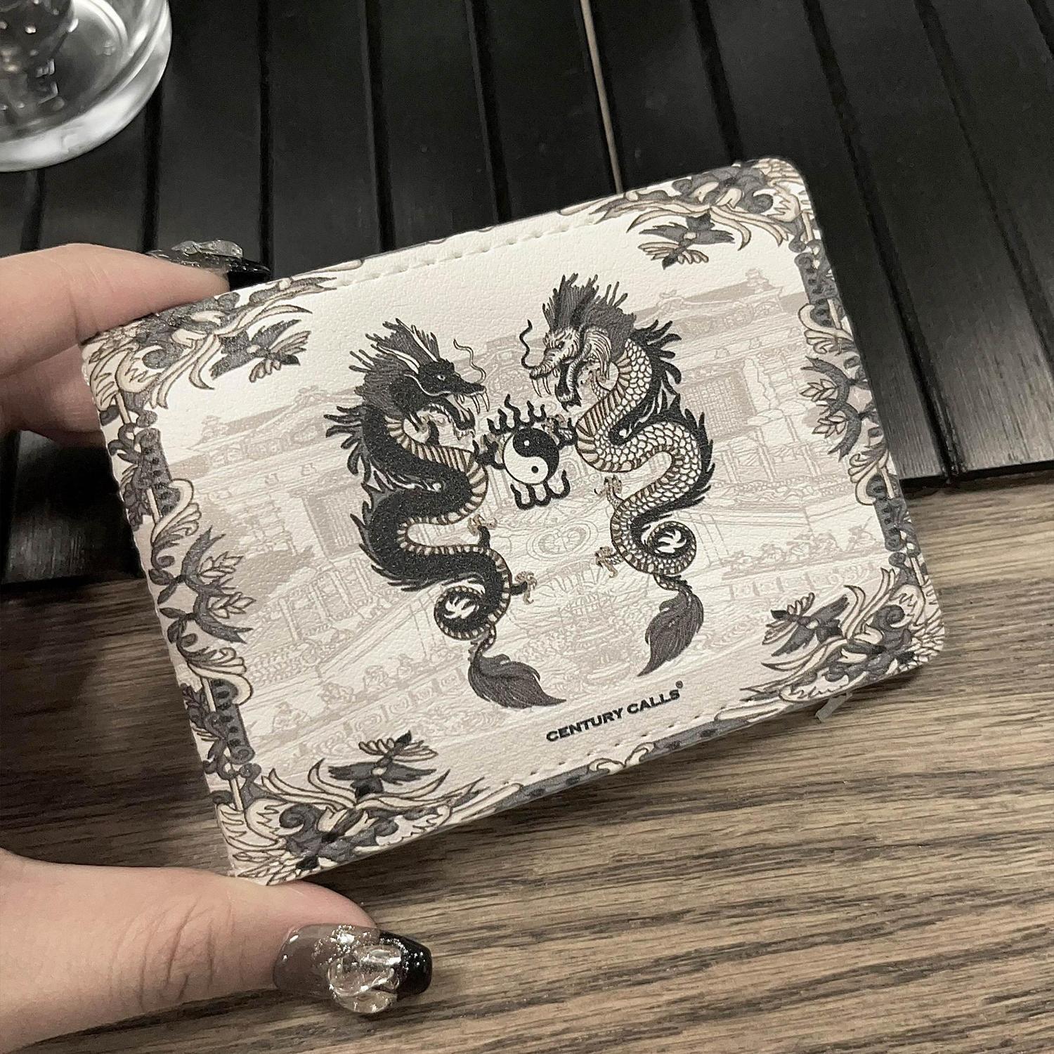 [圆明园御龙]轻奢艺术黑白驾驶证套暗黑太极高级卡包驾照保护行驶