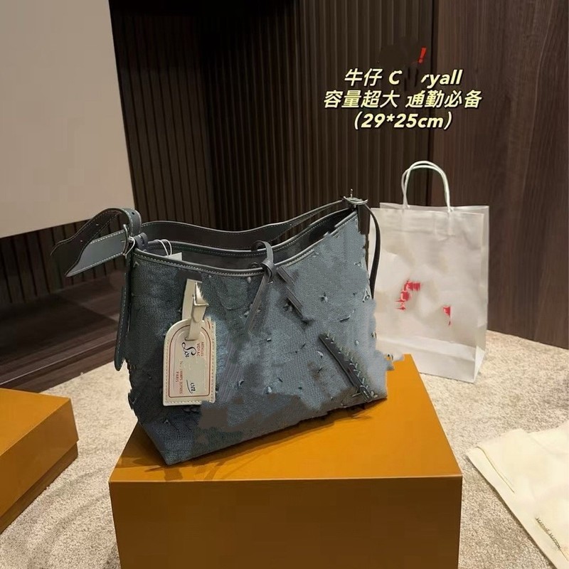 驴家包包印花丹宁托特大容量包包2025新款单肩包女通勤时尚女士|undefined