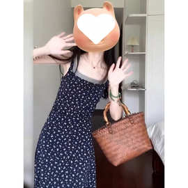 假两件无袖吊带碎花连衣裙子女装夏季跨境新款海边度假高级感长裙