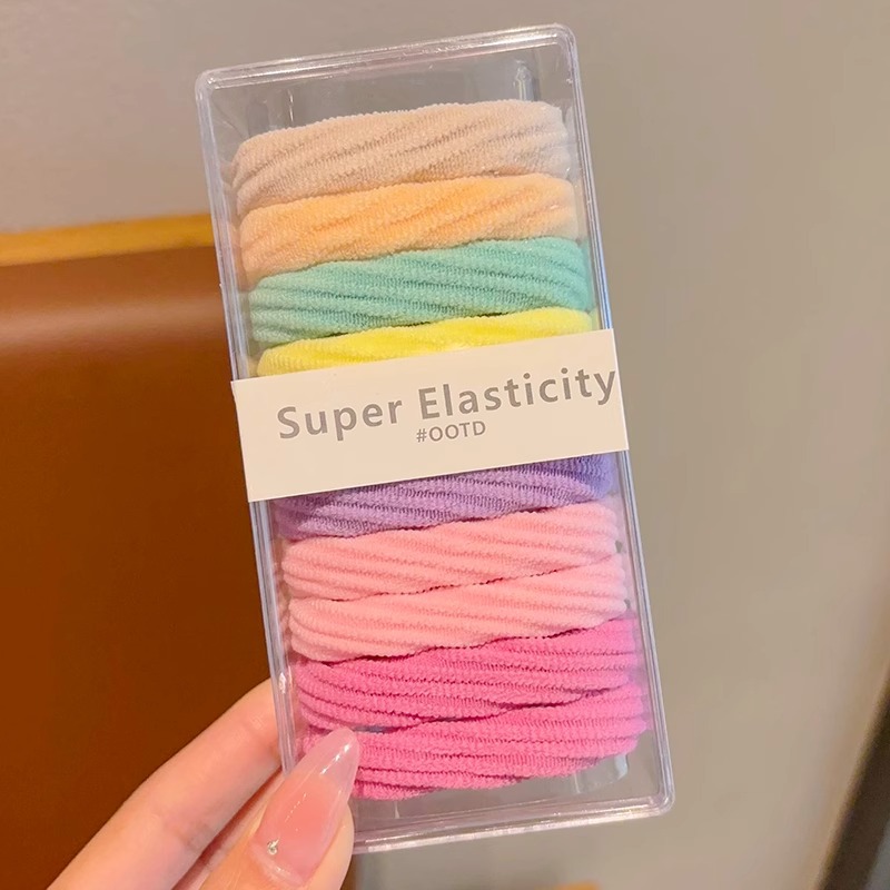 Niños coloridos anillo de cabello grande 2024 nueva chica atado cabello de cola de caballo alta bolas de cabello adornamiento de banda elástica alta