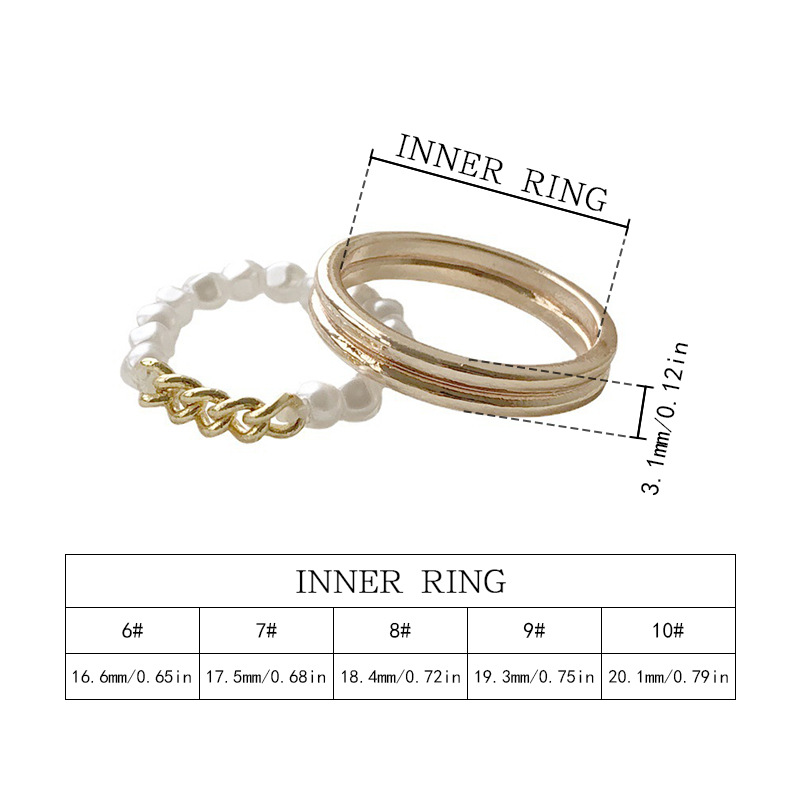 Set anelli di coppia con perla acqua dolce catena zircone donna_voghion.com
