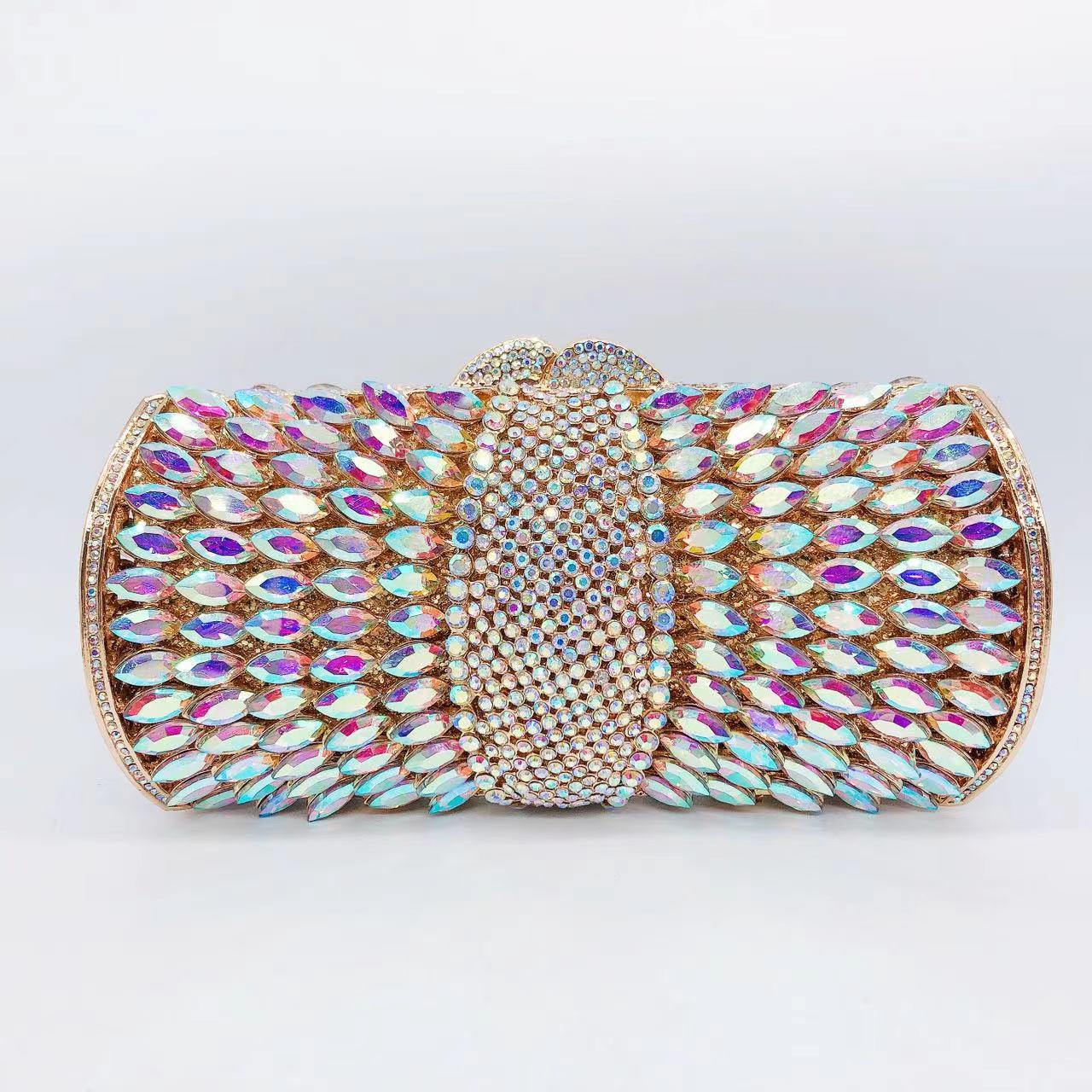 Túi clutch dạ tiệc nạm kim cương xách tay đính đá lấp lánh — 44 chi tiết 34