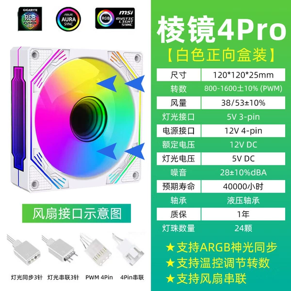 Prism 4th generation Pro white front wind ARGB+PWM temperature control color box installation