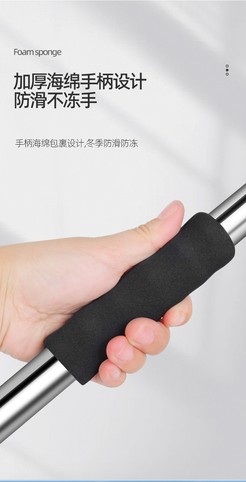 Car snow shovel metal stainless steel telescopic deicing artifact shovel cleaning defrost three-in-one snow shovel removable