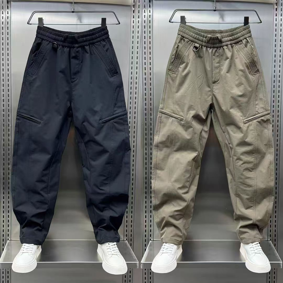 Latzhose mit Reißverschluss im Scimitar-Stil für Herren (Herbst/Winter 2026) – Amerikanische, lockere, gerade geschnittene Harlan-Hose – Vielseitige Freizeithose für Outdoor-Aktivitäten_voghion.com