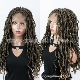 9*6前蕾丝化纤高温丝全手钩针发Faux Locs 假发头套 厂家现货批