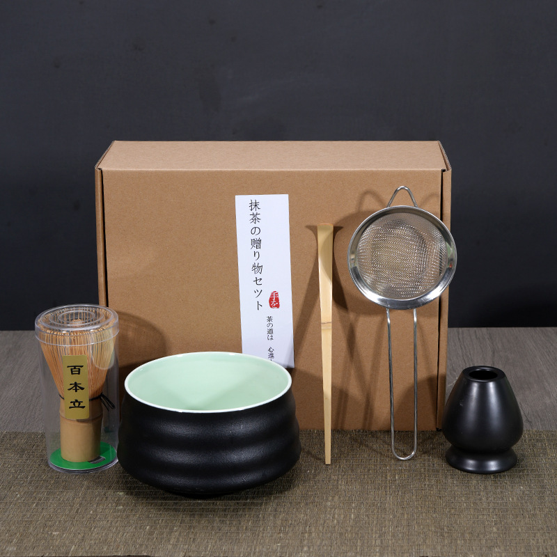 Matcha tazón té taza Matcha cepillo cien Benli taza de té Té juego de té Dinastía Song juego de té Matcha herramienta traje caja de regalo japonés