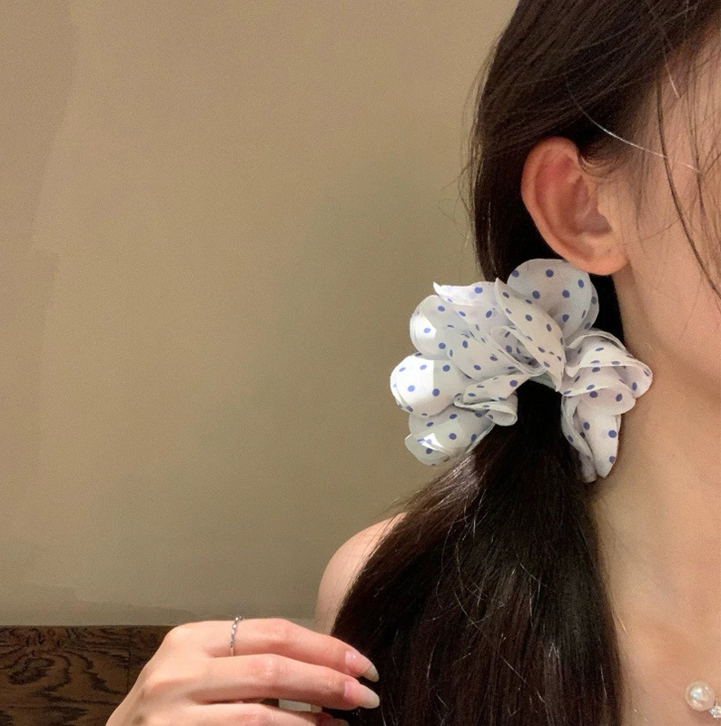 森の花びらボールヘアロープ、女性用大腸ヘアゴム、優しいローポニーテールゴムバンド、ヘアロープ、花ヘアアクセサリー|undefined