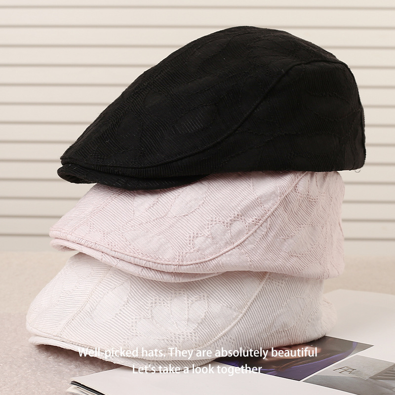 New Spring/Summer Double-Sided Wearable Duckbill For Summer Outdoor Sun Protection, Vintage Artistic Beret Hat_voghion.com