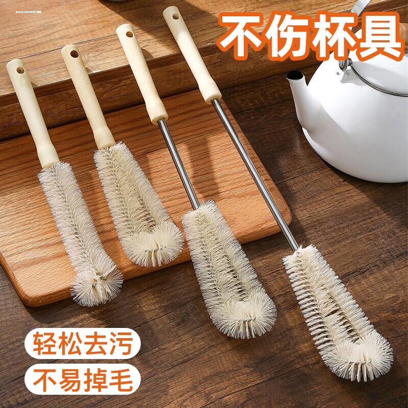 Brush for cleaning thermos without dead spots, extended brush for cleaning the inner lining of hot water bottles, kettle, and thermos
