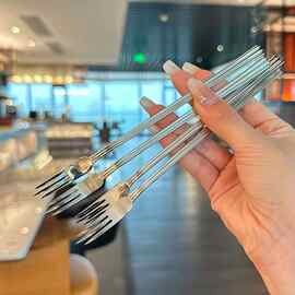 高档酒店不锈钢叉子长柄西餐家用餐叉沙拉意面西餐叉主餐叉甜品叉