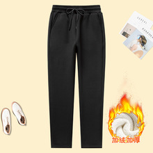 大码女裤羊羔绒胖mm200斤裤子加肥加大女装黑色休闲裤显瘦保暖903