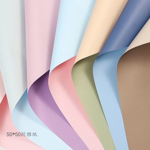 Lizhiran 50*50 Ouya paper wrapping paper bouquet wrapping paper package painting paper two-color gift packaging bouquet decoration