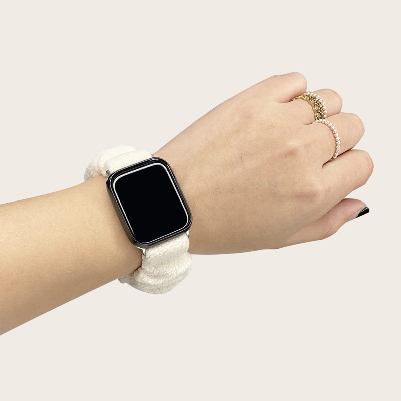 アップル腕時計バンドapple watch8 7純色大腸輪バンド秋冬毛毛輪バンド