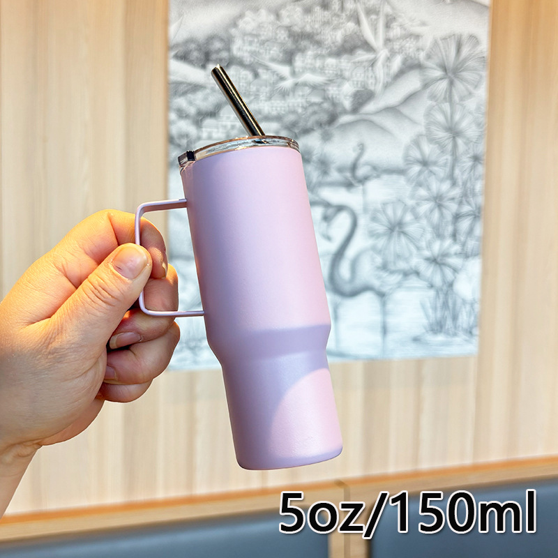 Nuevo 304 acero inoxidable 5oz mini mango taza de vino portátil taza de paja al aire libre taza de café 150ml