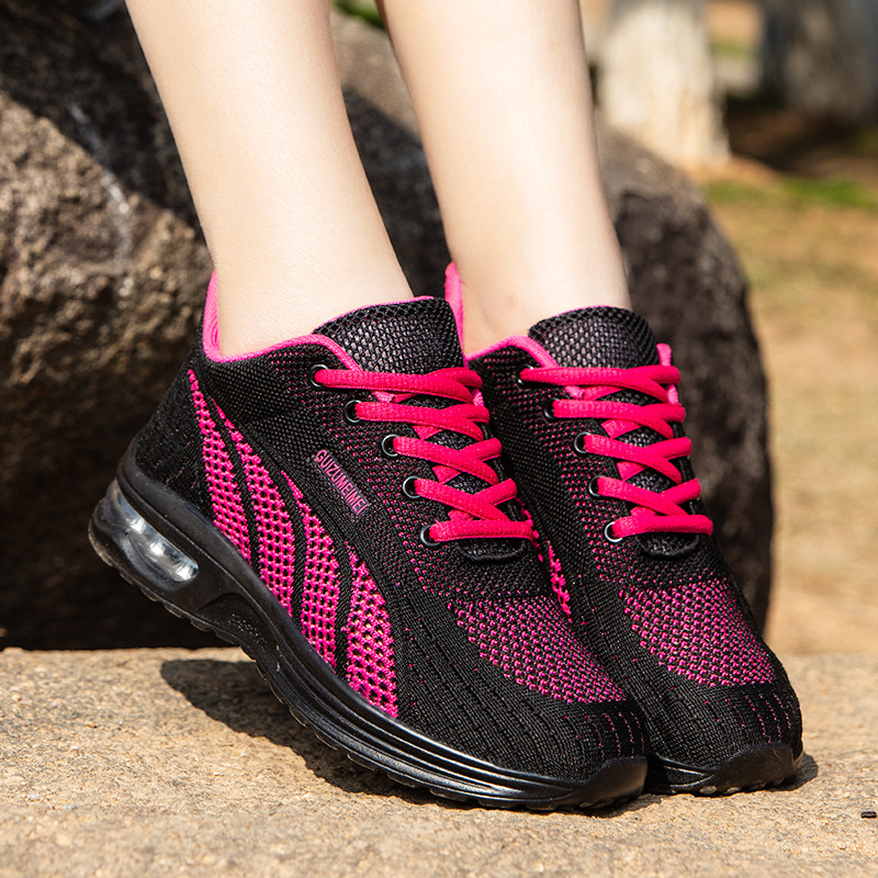 Zapatos de mujer 2024 primavera nuevo hueco red única gran cojín de aire ventilado amortiguador ligero ocio deportes transfronterizos tamaño grande