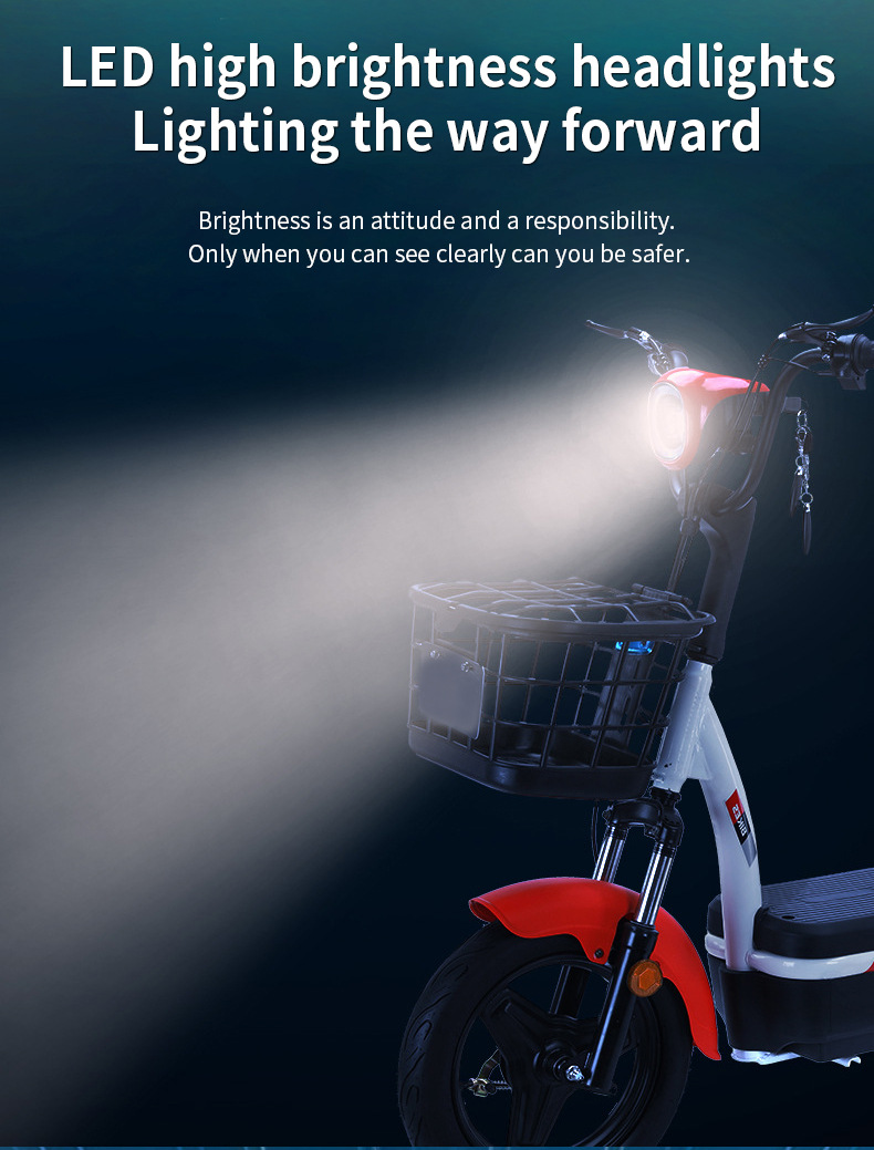 Factory Direct Supply Electric Scooter Battery Car 48V Lightweight Electric Motorcycle Scooter Family Electric Bicycle
