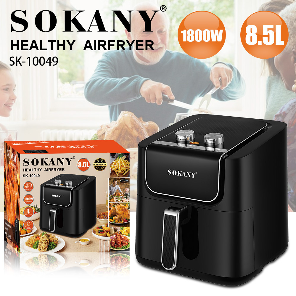 Cross-Border Export 10049 Air Fryer 1800W 8.5L Household Fryer Mechanical Knob Type Electric Fryer Sokany