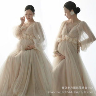 Photo Studio New Pregnant Women Photography Photo Theme Clothing Beautiful Small Fresh Character Private Pregnant Mother Photo Clothing