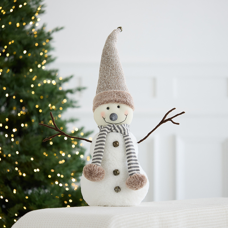 Nuevos productos transfronterizos Muñeca de muñeco de nieve de Navidad Muñeca Decoración navideña Decoraciones de escritorio coreanas Accesorios de decoración de escenas navideñas