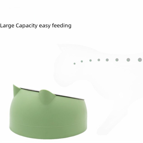 Internet celebrity stainless steel cat bowl and dog bowl, double bowl to protect cervical vertebrae, cat bowl with oblique mouth, popular pet food bowl and cat supplies