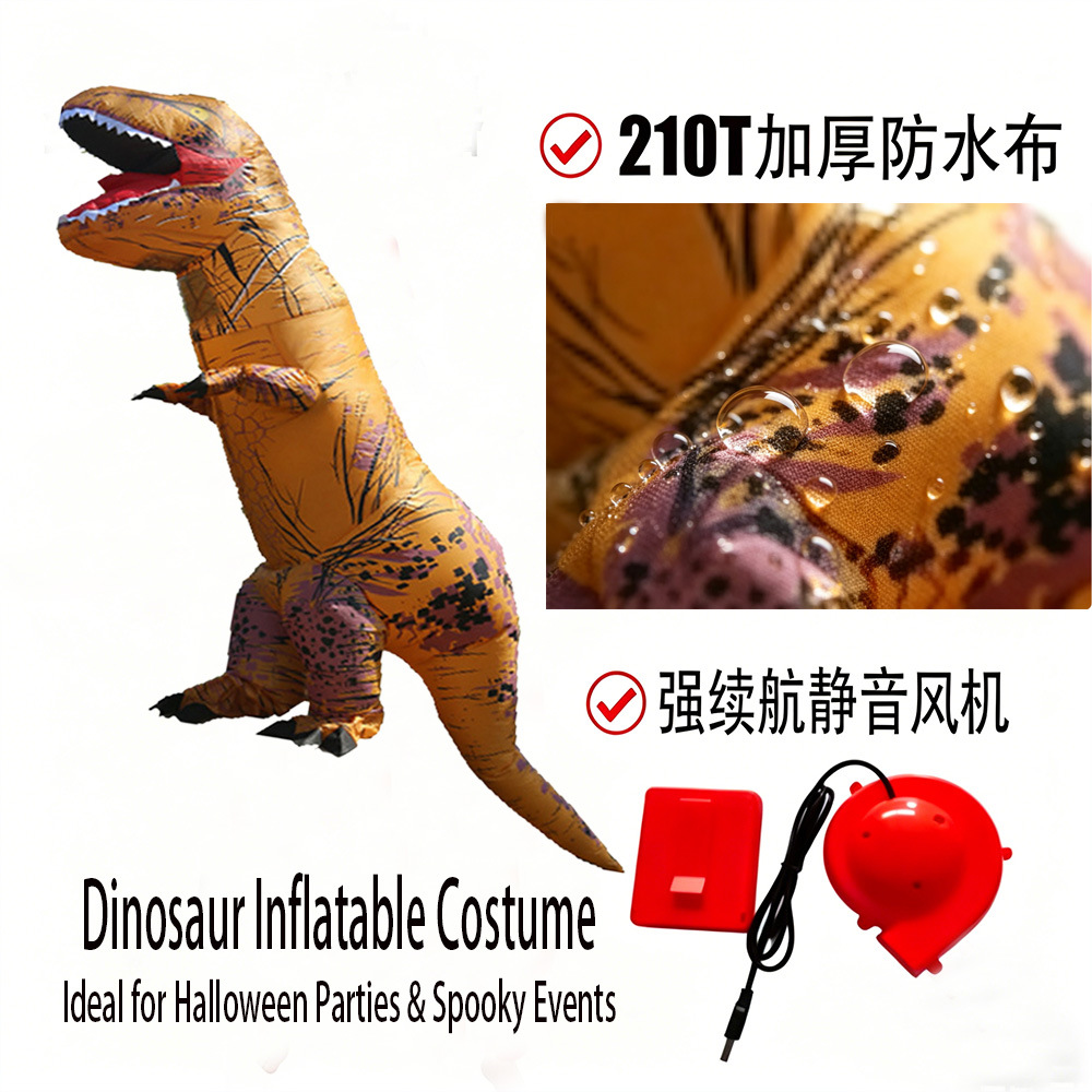 Disfraz Inflable de Tiranosaurio Rex, Accesorios para Fiestas de Disfraces de Halloween, Disfraz de Dinosaurio para Adultos y Niños