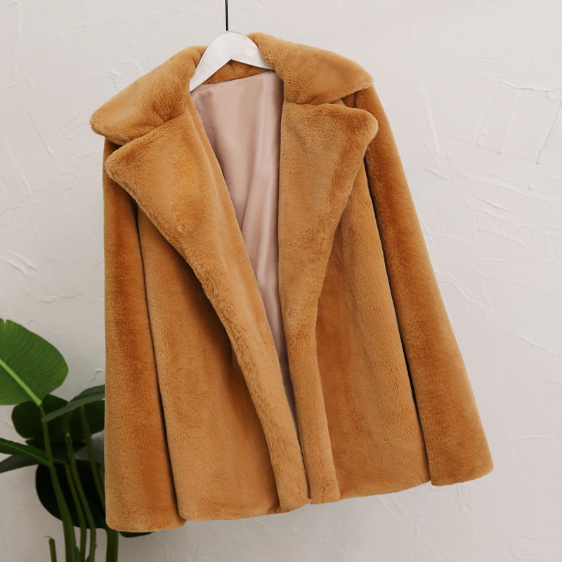 Dames luipaardprint imitatiebont jas herfst en winter_voghion.com