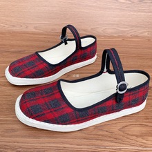 手工千层底布鞋方口女透气平底老北京布鞋中老年居家软底布底布鞋